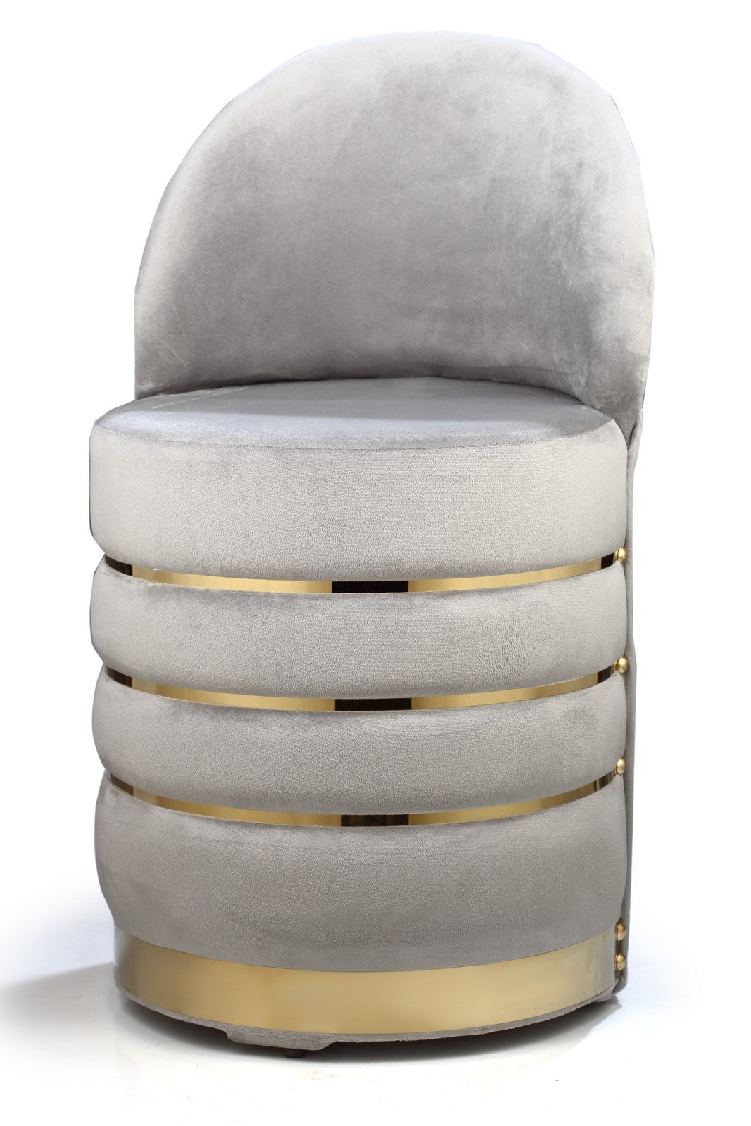 Pouf Chair With Back Grey