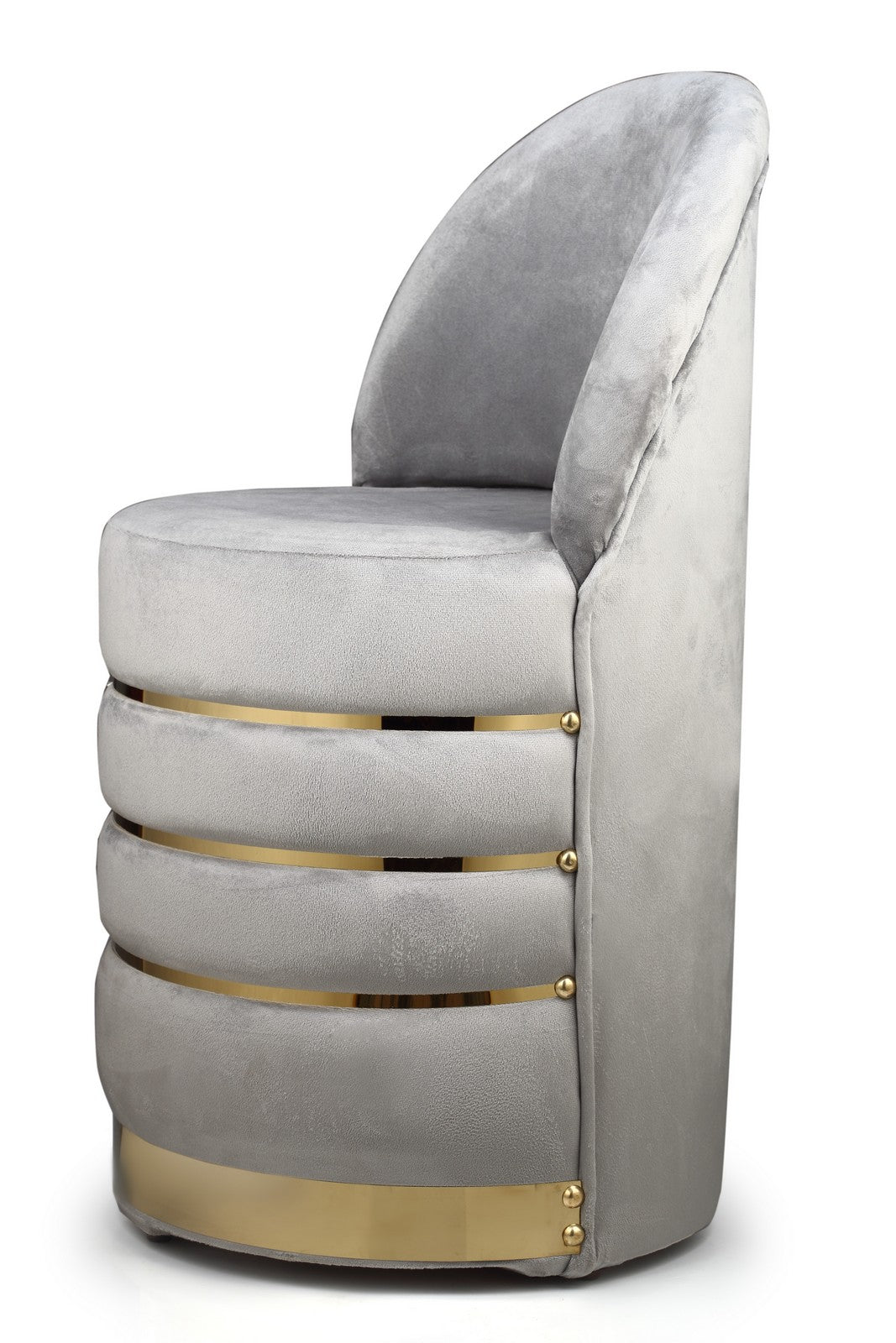 Pouf Chair With Back Grey