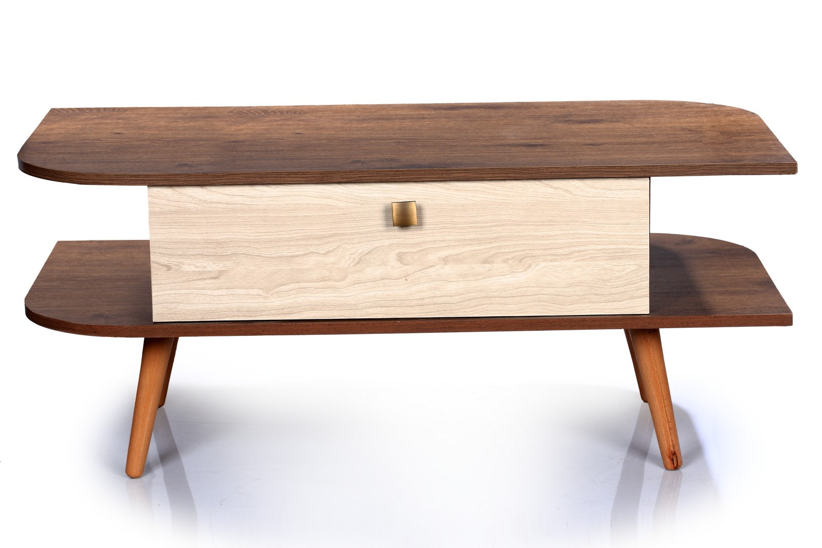 Tear Shape Coffee Table Walnut*creamy