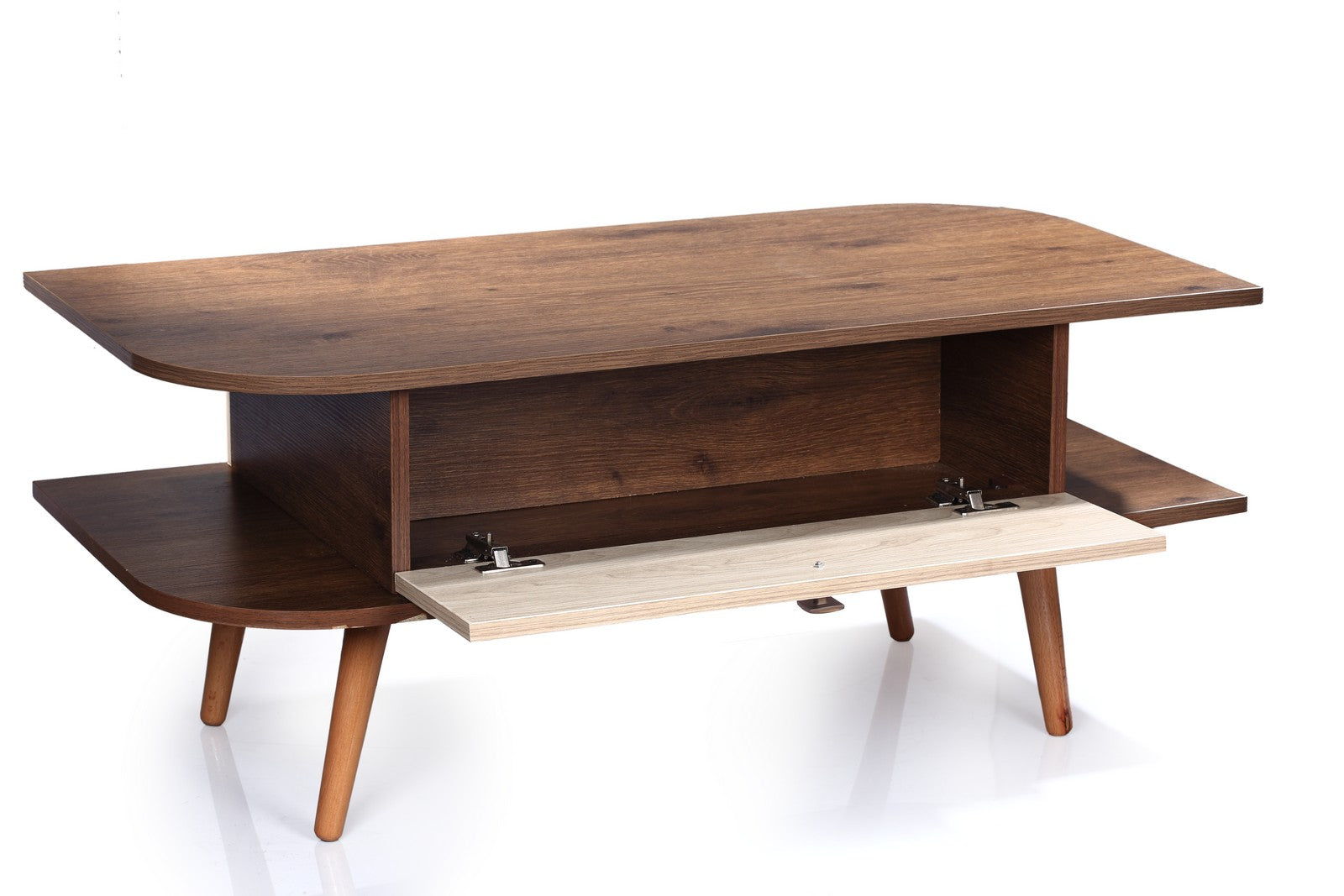 Tear Shape Coffee Table Walnut*creamy