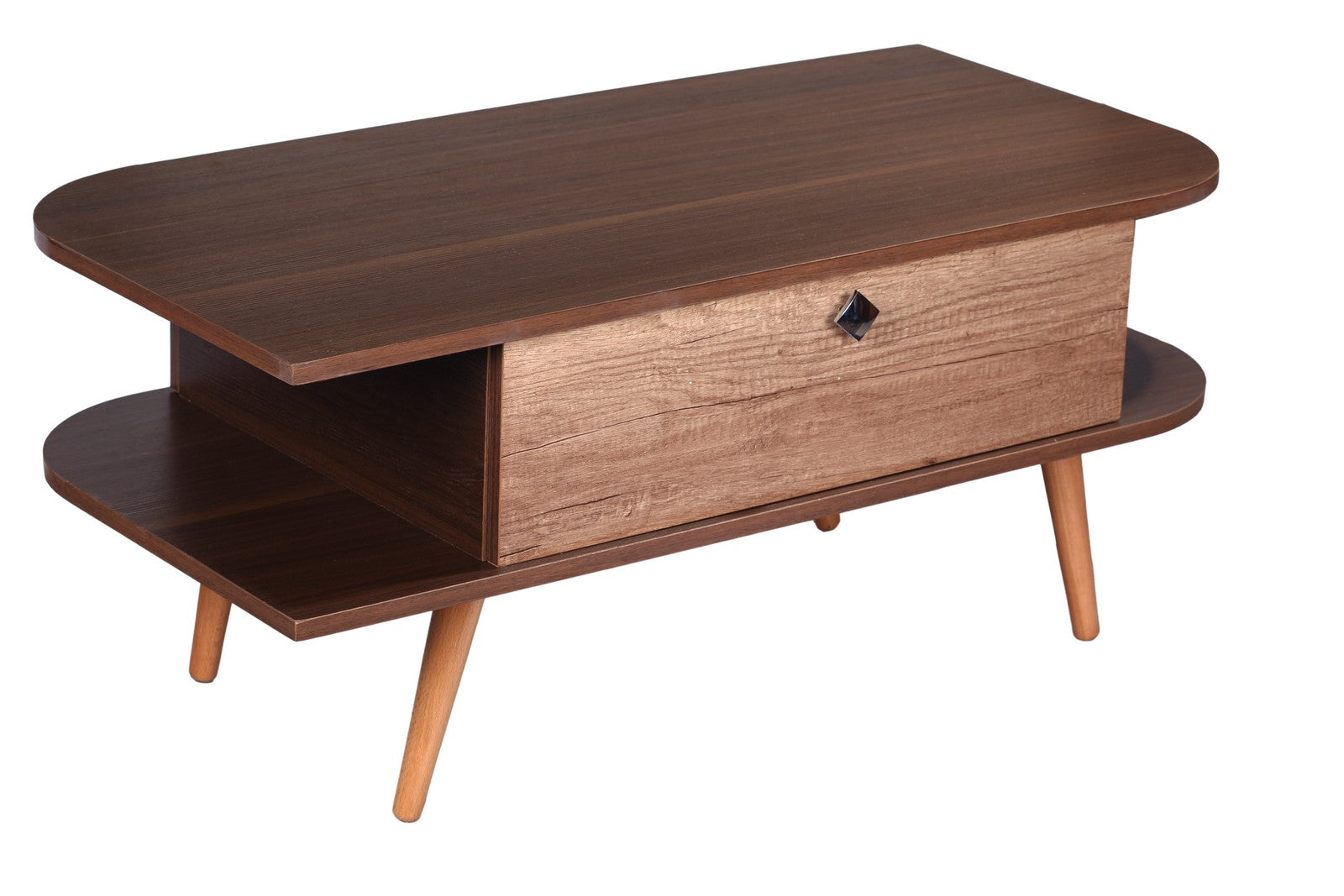 Tear Shape Coffee Table Walnut* Light Walnut