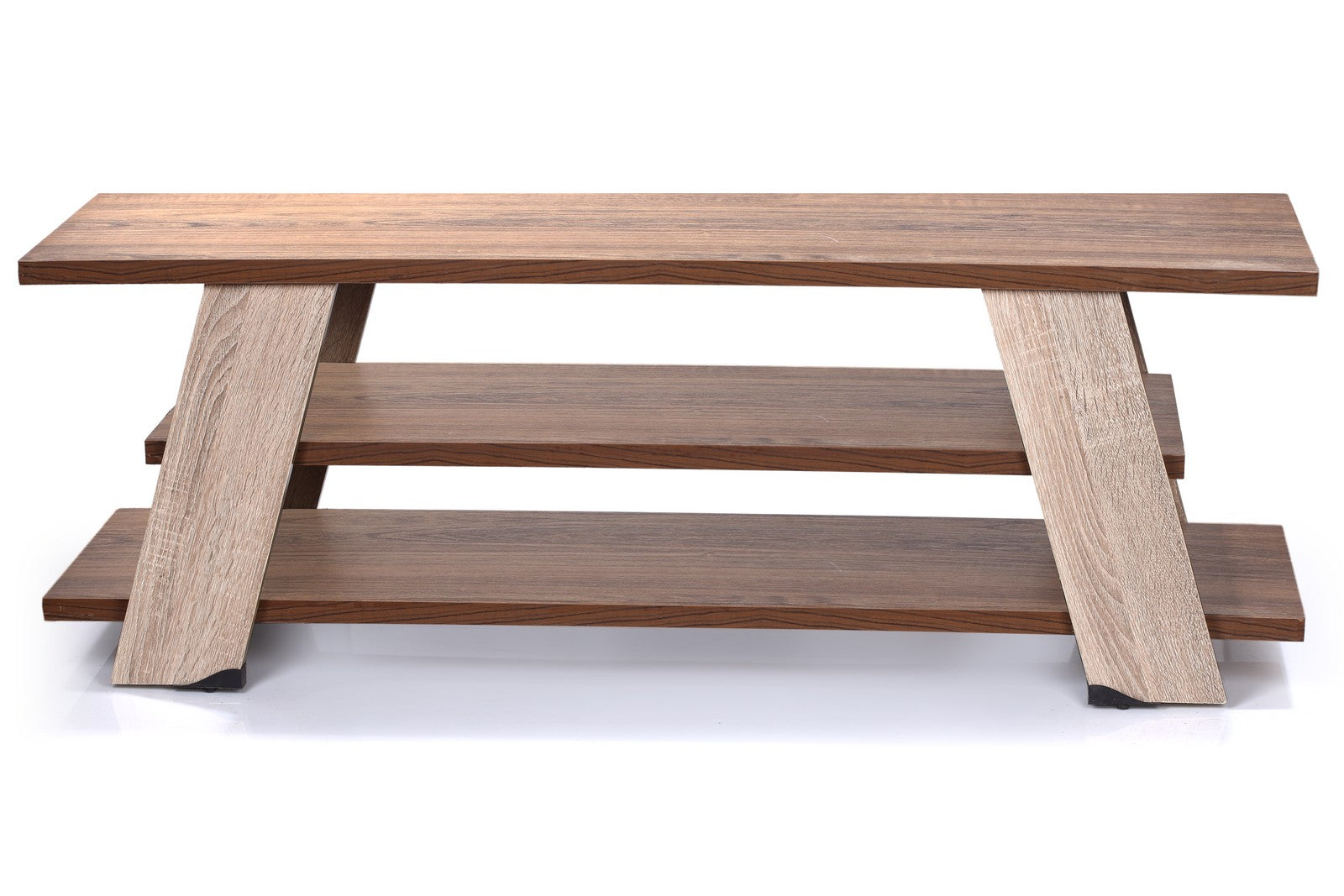 Easy Tv Unit Three Shelves Walnut*Beige