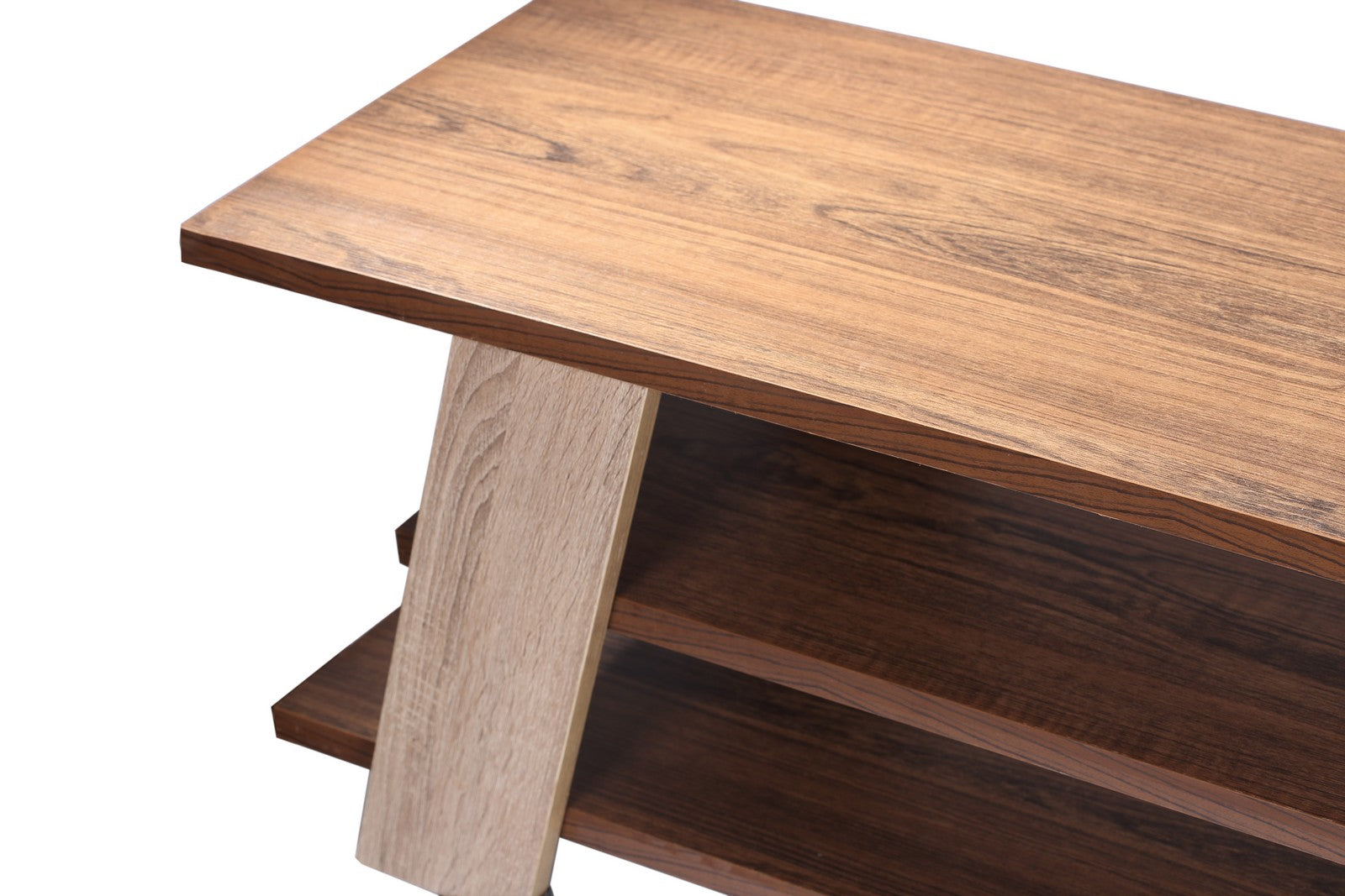 Easy Tv Unit Three Shelves Walnut*Beige