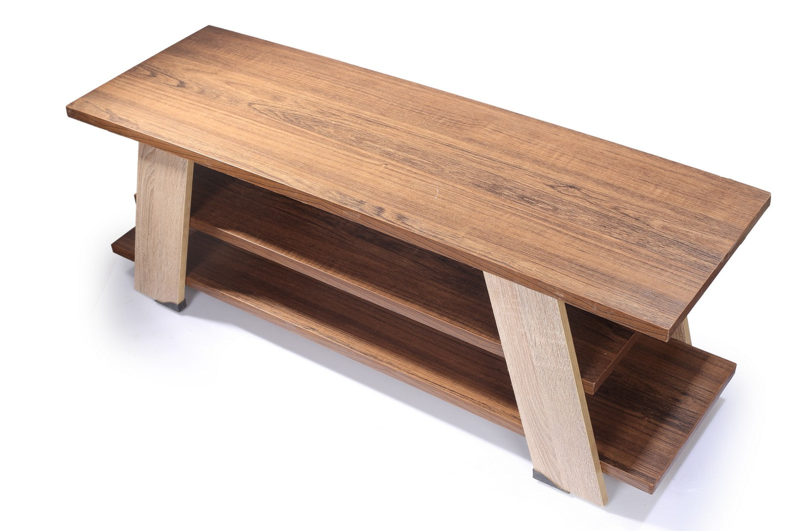 Easy Tv Unit Three Shelves Walnut*Beige