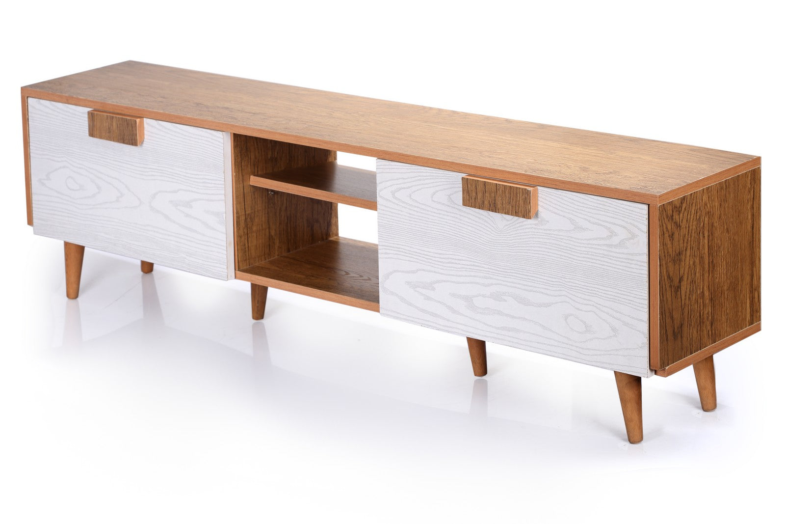 Franko Tv Unit 160cm Two Drawers Honey*White