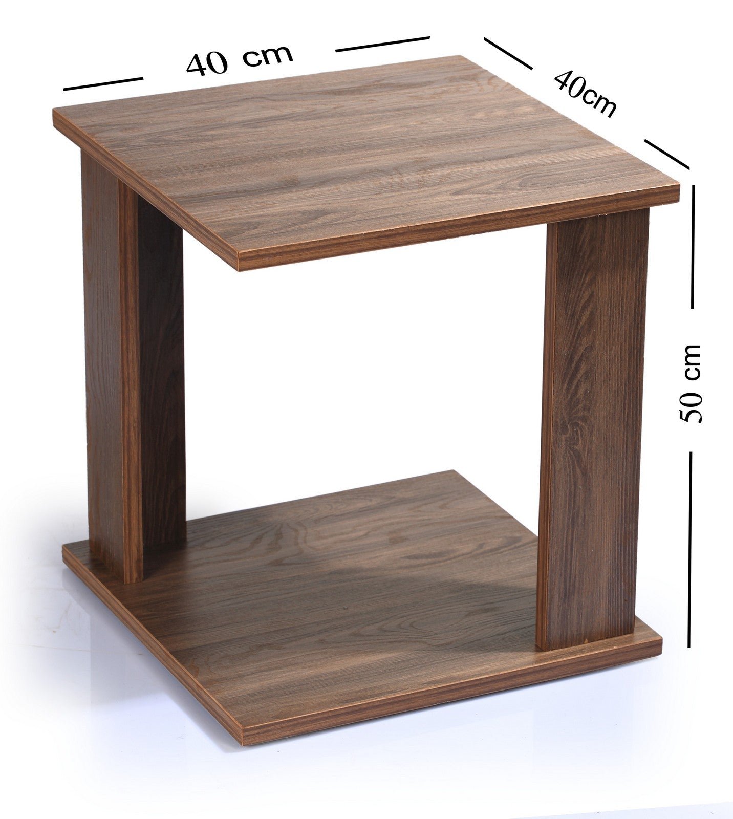 Square table 2 Legs Walnut/Brownish Choco
