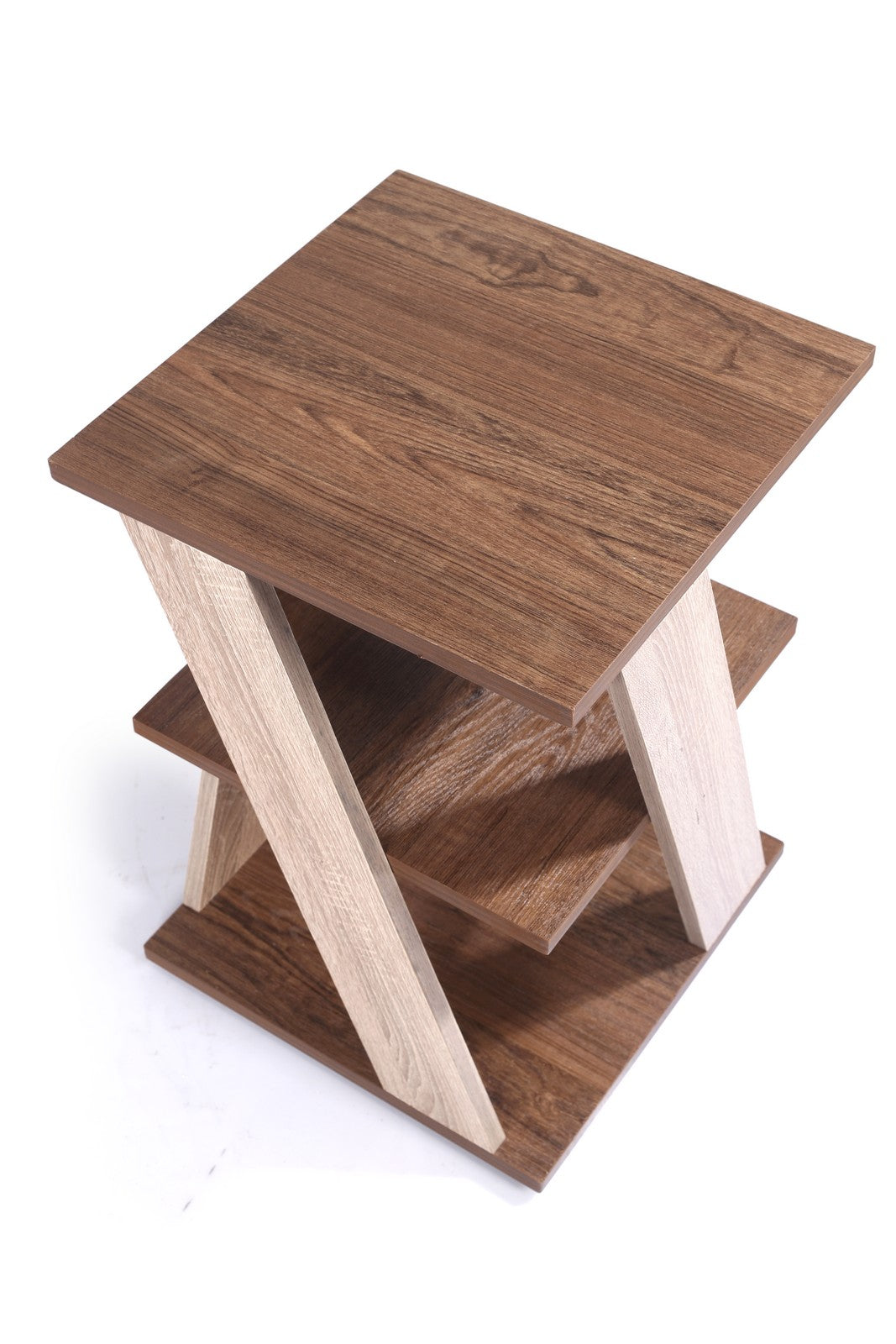 Three Shelves table  Dark Walnut * Beig