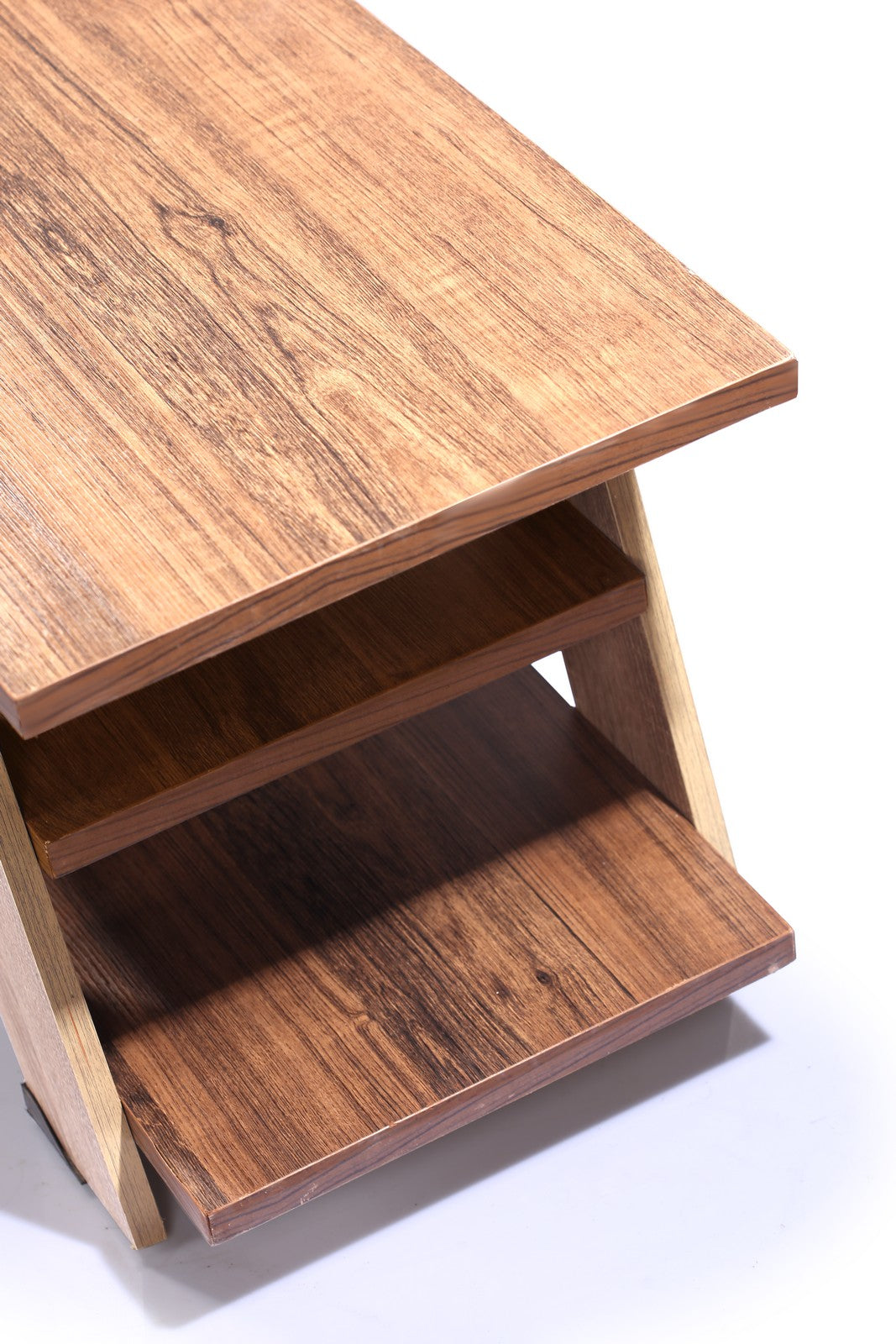 Easy Tv Unit Three Shelves Walnut*Beige