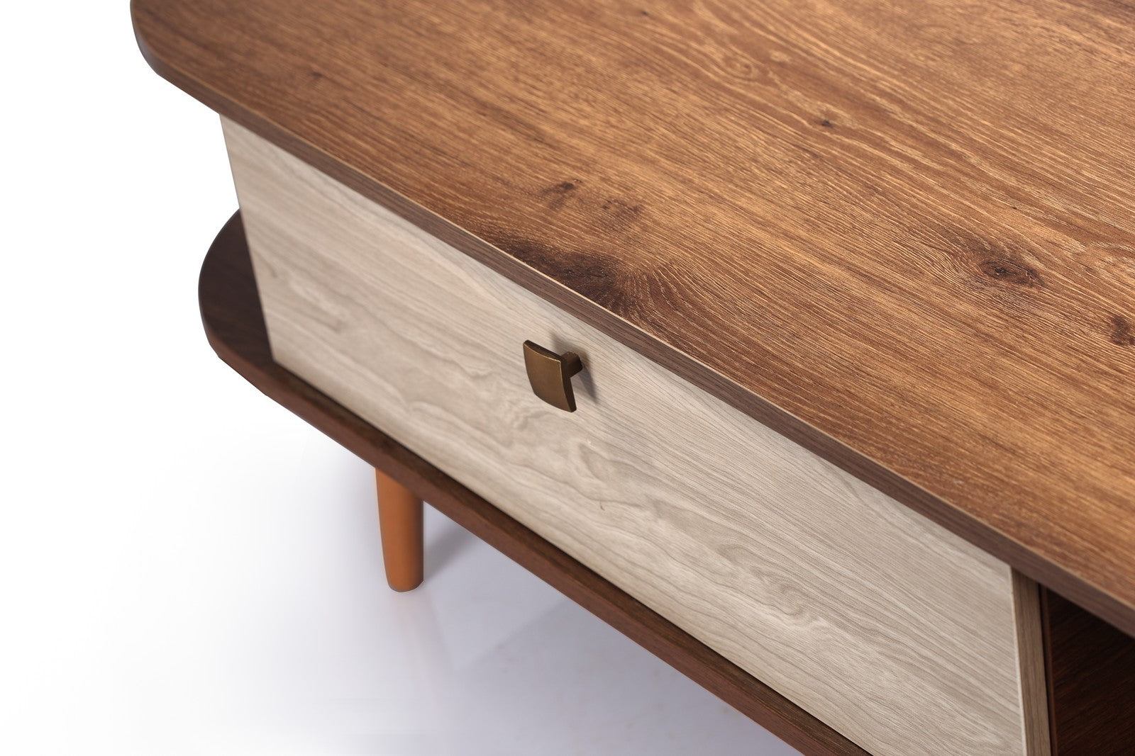 Tear Shape Coffee Table Walnut*creamy