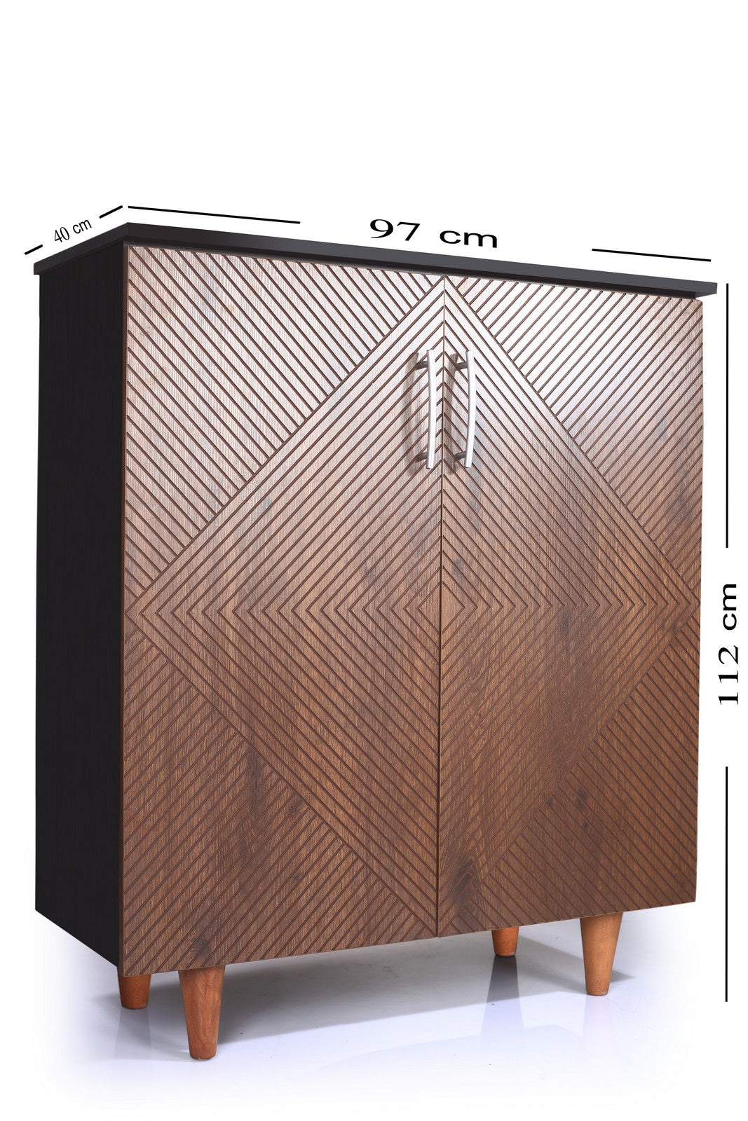 Shoe Rack MASA Black*Walnut