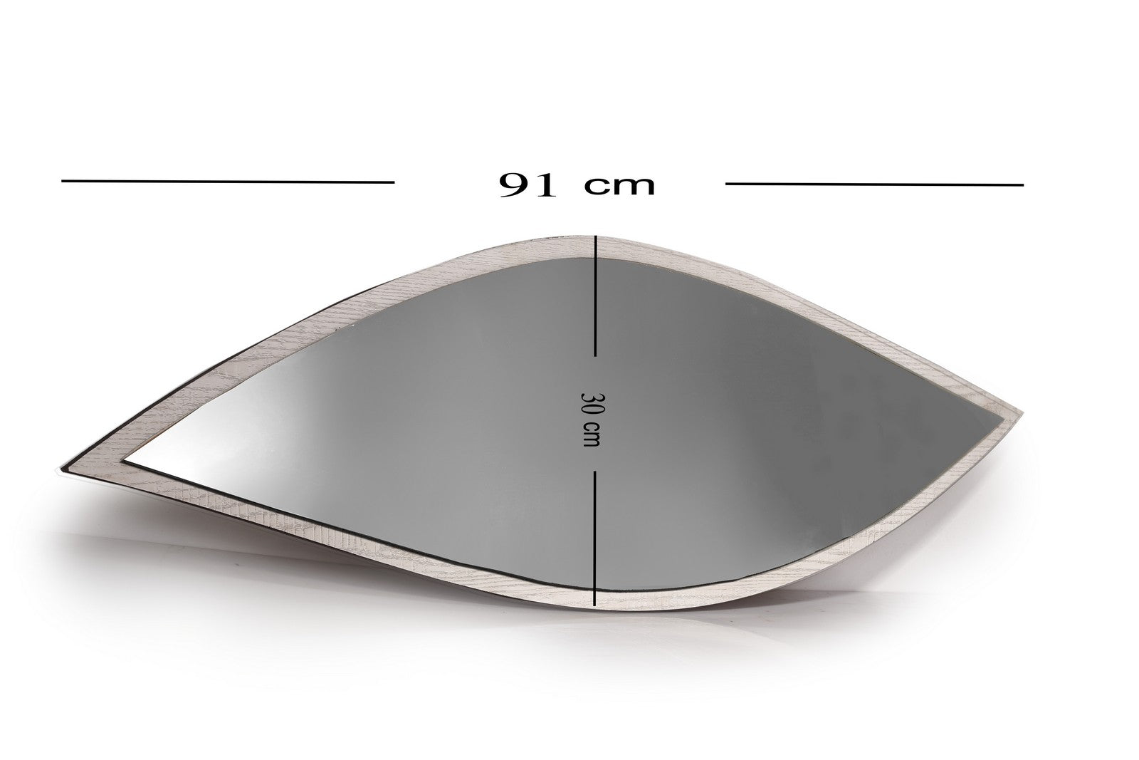 Wall Mirror Eye Drop  91cm Height/Length Greish