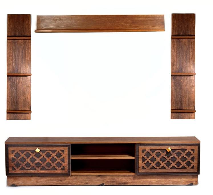 Whole Tv Unit Walnut +Shelves