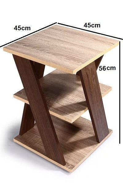 Three Shelves table  Beige*Walnut