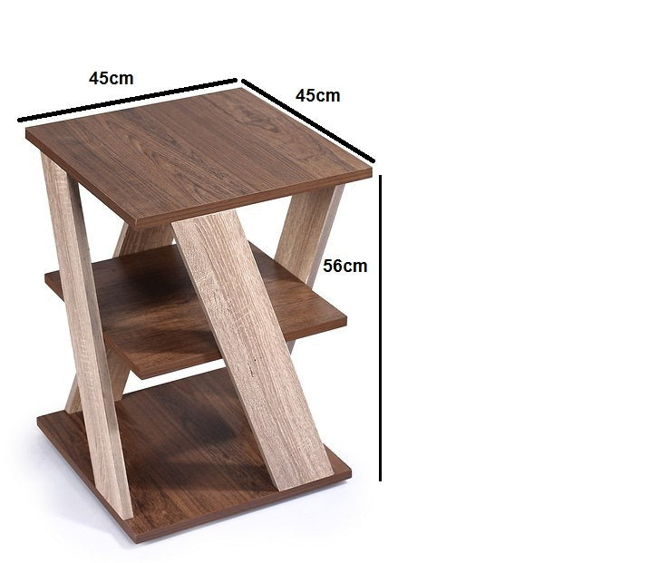 Three Shelves table  Dark Walnut * Beig